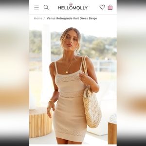 Venus Retrograde Knit Dress Beige